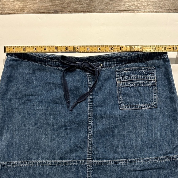 American Eagle Blue cotton Denim Mini Skirt with Drawstring Size XS - Picture 5 of 8